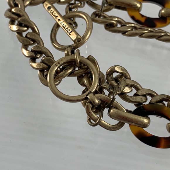 Chloe + Isabel Bracelet Triple Strand Chain Faux Tortoise Shell Gold Tone - Picture 6 of 7